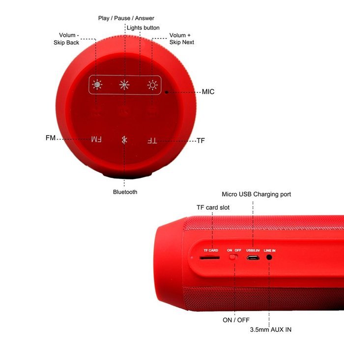 DYJ? Hi-Fi Portable Wireless Bluetooth Speaker with 4 Colorful LED Light Visual Display Mode Powerful Sound for... N2