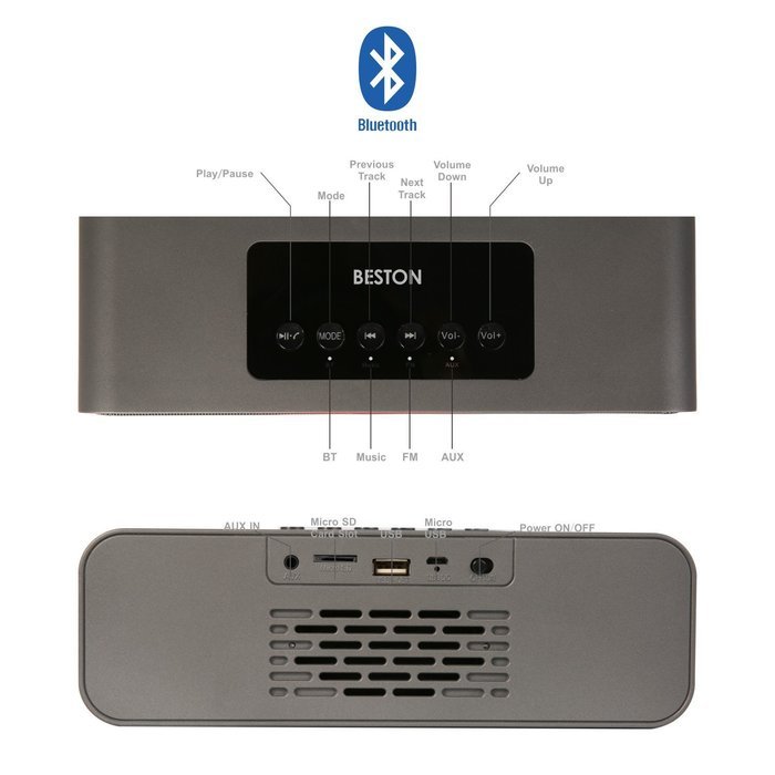 Portable Bluetooth Speakers, BESTON Premium High-Definition Wireless Stereo Speaker, Surround Sound with Enhanced... N11