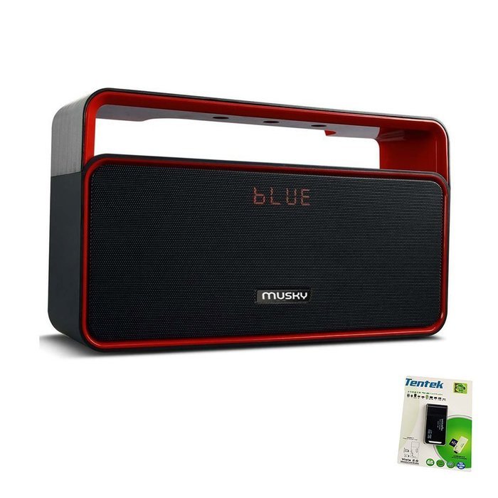 Portable Bluetooth Speaker, with 2x5W Acoustic Drivers, LED Display, Dual Subwoofer, FM Radio, Handsfree Speakerphone...