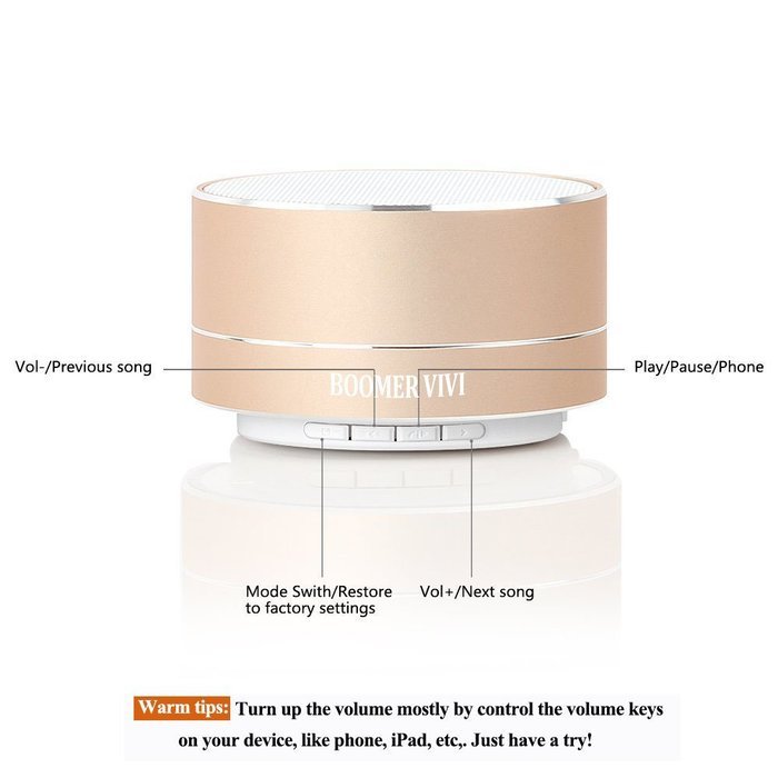 BOOMER VIVI Bluetooth Speakers With Subwoofer B19 Mini Compact Wireless Speaker With LED Light Hi-Fi Quality Sound... N5