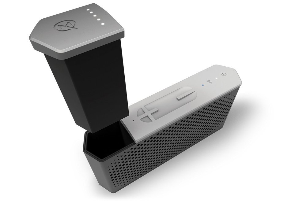 MAQE SOUNDJUMP Aluminum Wireless Bluetooth Speaker with removable magnetic 6000mAh powerbank - Grey