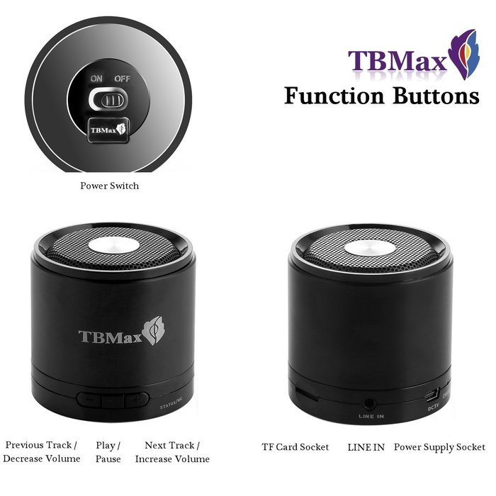 TBMax M7 Bluetooth Wireless Speaker Super Bass, Portable mini Bluetooth Speaker Speakerphone - Compact Small Size... N23