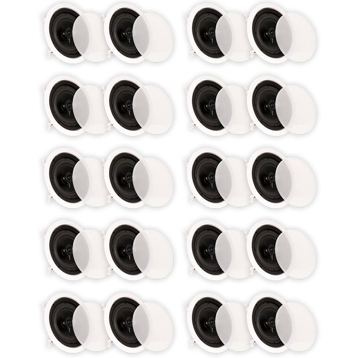 Theater Solutions 6.5 Inch In Ceiling Home Theater Contractor Series 3600 Watts 10 Pair Pack 10CS6C