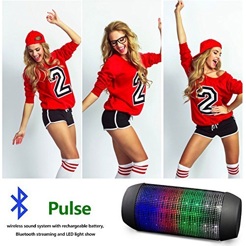 Pulse Wireless Bluetooth Speaker with Dynamic Glow LED Lights and Super Bass Speakers & Microphone TF AUX USB... N5