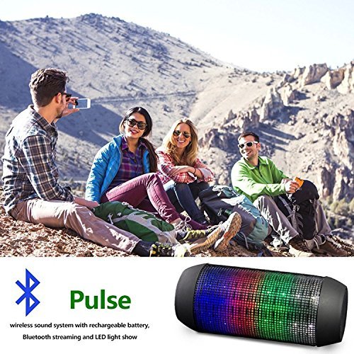 Pulse Wireless Bluetooth Speaker with Dynamic Glow LED Lights and Super Bass Speakers & Microphone TF AUX USB... N6