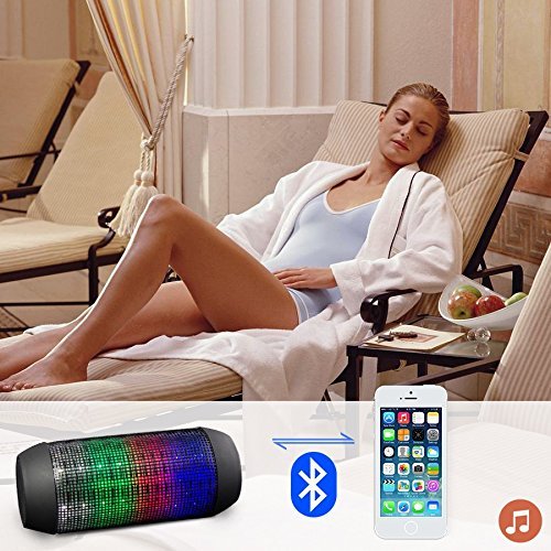 Pulse Wireless Bluetooth Speaker with Dynamic Glow LED Lights and Super Bass Speakers & Microphone TF AUX USB... N7