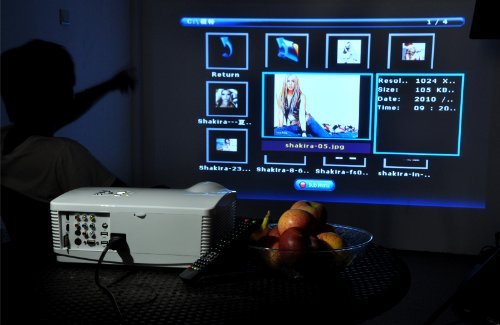 Dual Core 1.5GHz CPU Android 4.2 Projector "DroidBeam" - 8GB Internal Memory, 3000 Lumens, 2000:1, WiFi (White) N2
