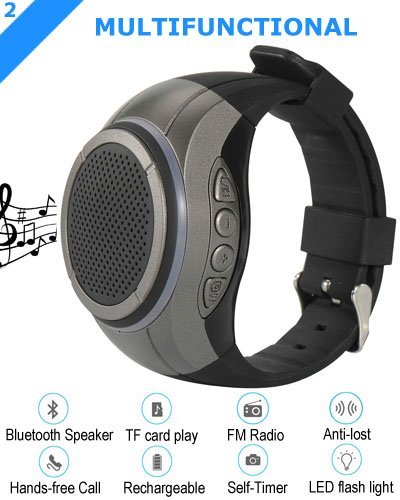 Frewico X10 Watch Shape Ultra Portable Outdoor Wireless Bluetooth Speakers with LED lights + FM radio + Microphone... N10
