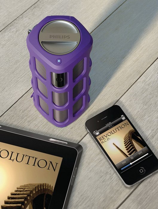 Philips Shoqbox Portable Bluetooth Speaker SB7260/37 (Purple) (Discontinued by Manufacturer) N3
