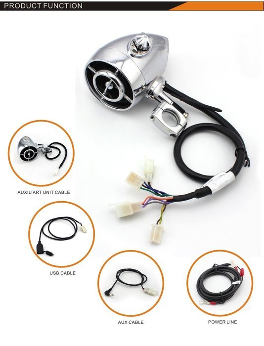 Familyus Waterproof Premium 3" Aluminum Bullet Shape Bluetooth Motorcycle Helmet Speakers Stytem Stereo Radio,... N4
