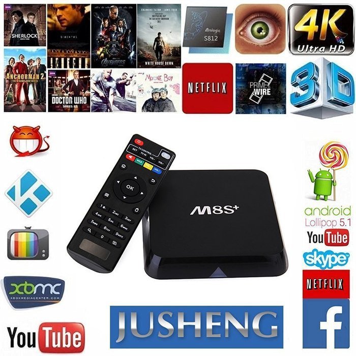 Harryup M8S Plus M8S+ Amlogic S812 Quad Core KODI TV Box 2G RAM 8G ROM Fully loaded Add-ons and Newest KODI Bluetooth...