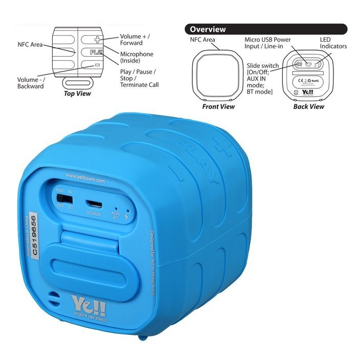 Portable Wireless Bluetooth Speaker - Ultra Rugged Design - Water Resistant and Shockproof - NFC Tap & Play Technology... N3