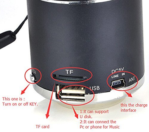 Handfree Wireless Portable Mini Speaker Subwoofer FM Radio USB Micro SD TF Card MP3 Player (Purple) N7