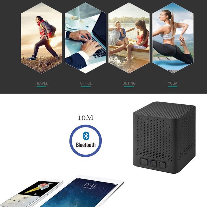 Portable Bluetooth Speaker, Aibesser MINI Wireless Bluetooth Speaker Long playtime Passive Sub-woofer for all... N2