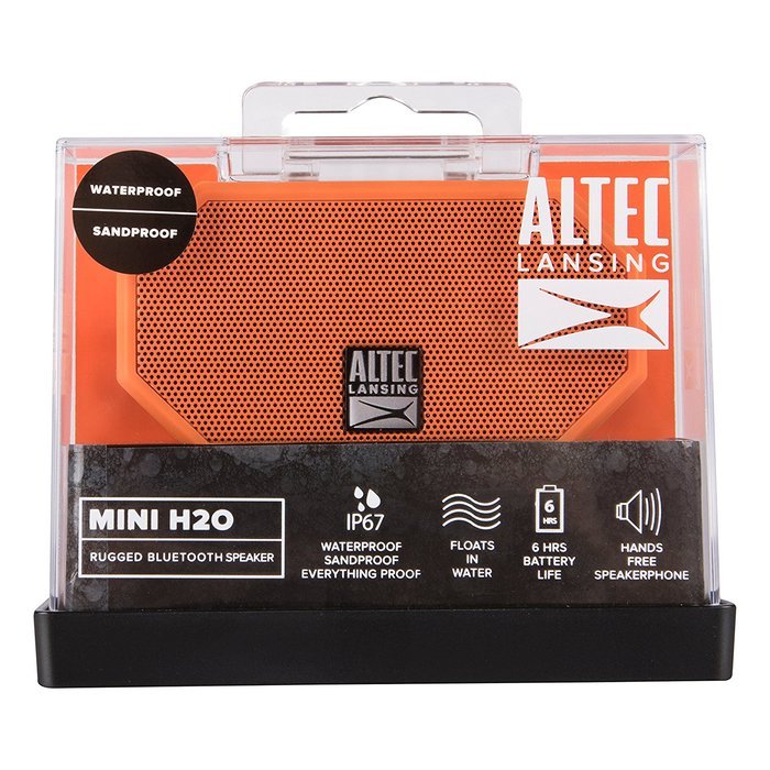 Altec Lansing IMW257-BLK Mini H2O Waterproof, Sandproof, Snowproof and Shockproof Bluetooth Speaker, Black N21