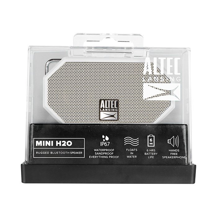 Altec Lansing IMW257-BLK Mini H2O Waterproof, Sandproof, Snowproof and Shockproof Bluetooth Speaker, Black N35