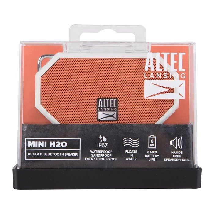Altec Lansing IMW257-BLK Mini H2O Waterproof, Sandproof, Snowproof and Shockproof Bluetooth Speaker, Black N50
