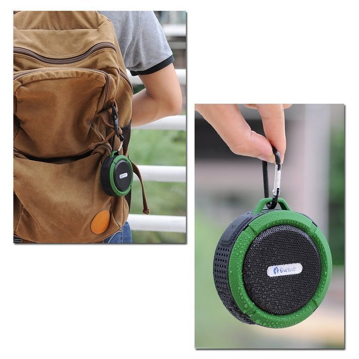 ZhiZhu Wireless Bluetooth 3.0 Muti-function 5W Waterproof Portable Speaker with Carabiner and Built-in Microphone... N3
