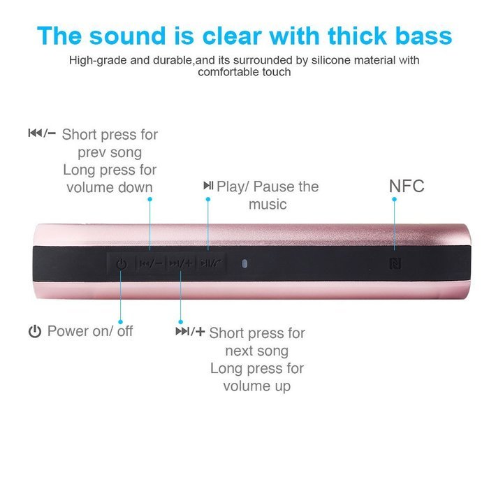 Expower(R) Touch Control Waterproof Dustproof Wireless Portable Bluetooth Speaker With Temperature and Humidity... N18