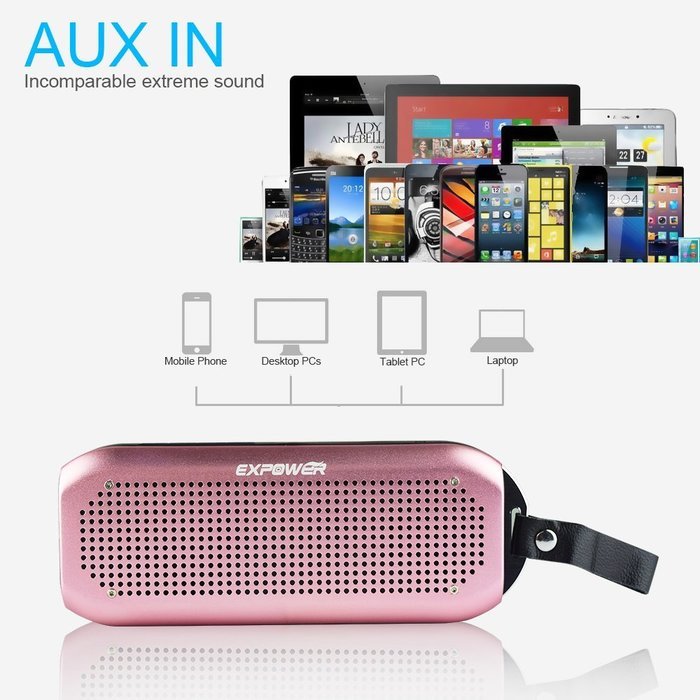 Expower(R) Touch Control Waterproof Dustproof Wireless Portable Bluetooth Speaker With Temperature and Humidity... N19