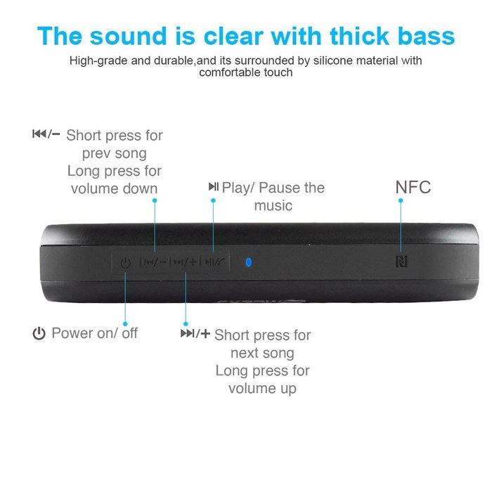 Expower(R) Touch Control Waterproof Dustproof Wireless Portable Bluetooth Speaker With Temperature and Humidity... N27