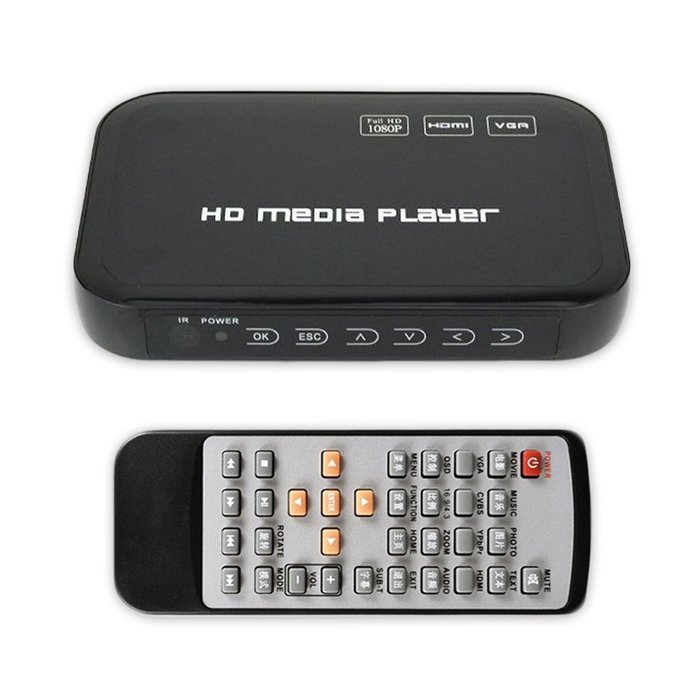 Eforbest Mini Full HD 1080P TV BOX Media Player With HDMI/AV/USB/SD/MMC With Remote Control,Black