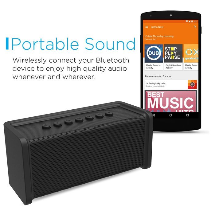 Ematic Bluetooth Wireless Speaker & Speakerphone for iPhone, iPad, iPod, Android, Tablets & Smartphones, Red N9