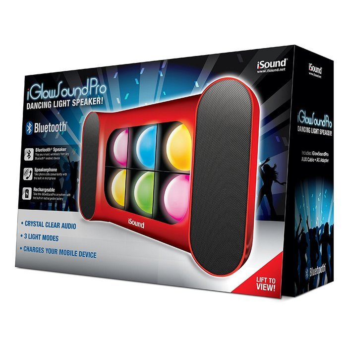 iSound iGlowSound Pro Dancing Light Bluetooth Speaker (Red) N4