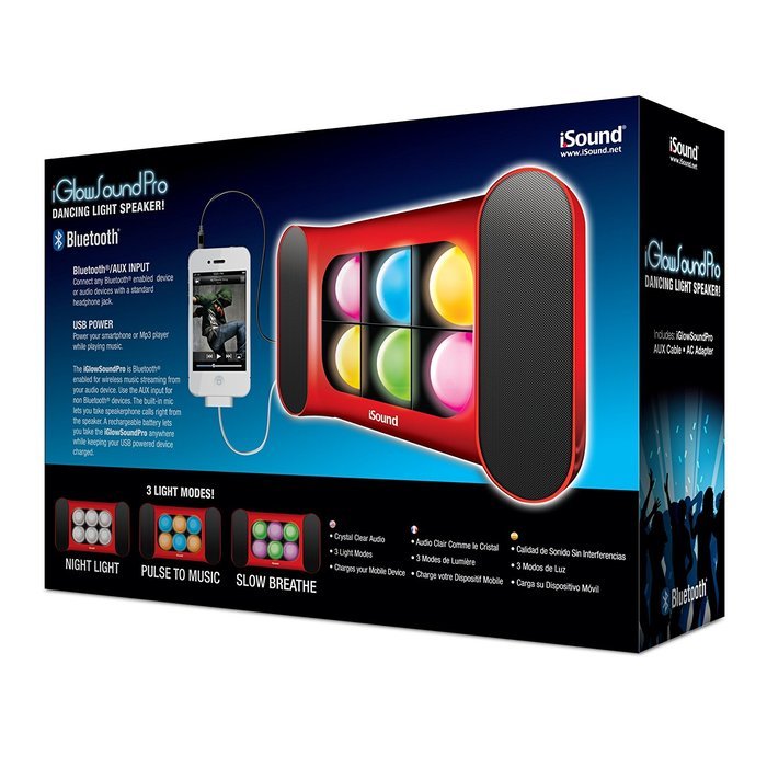 iSound iGlowSound Pro Dancing Light Bluetooth Speaker (Red) N5