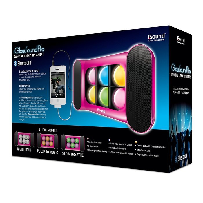 iSound iGlowSound Pro Dancing Light Bluetooth Speaker (Red) N25
