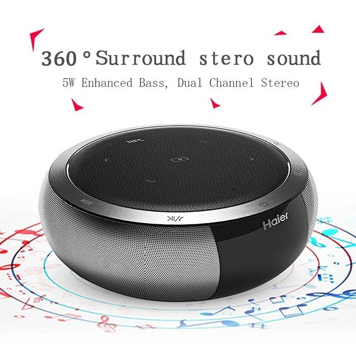 Haier Wireless Bluetooth 4.0 Speakers, 360 &deg;stereo surround sound, microphone,Dual Channel Stereo, hands-free... N3