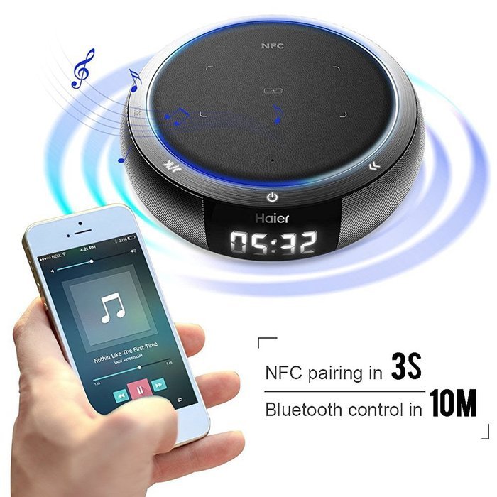Haier Wireless Bluetooth 4.0 Speakers, 360 &deg;stereo surround sound, microphone,Dual Channel Stereo, hands-free... N4