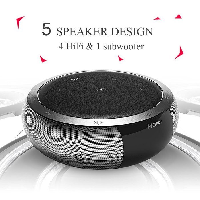 Haier Wireless Bluetooth 4.0 Speakers, 360 &deg;stereo surround sound, microphone,Dual Channel Stereo, hands-free... N6