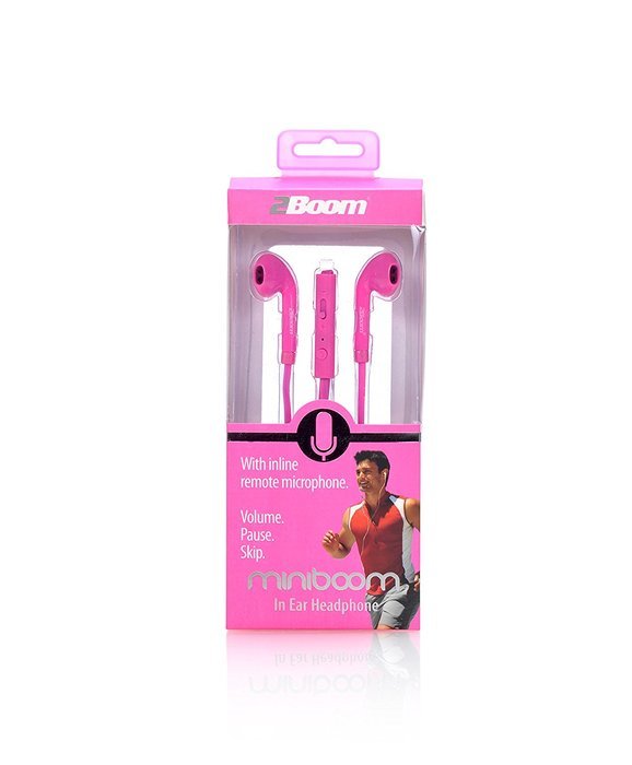2BOOM Noise Isolating Sport Wired Earbuds Headphones with Microphone and Volume Control Blue N7