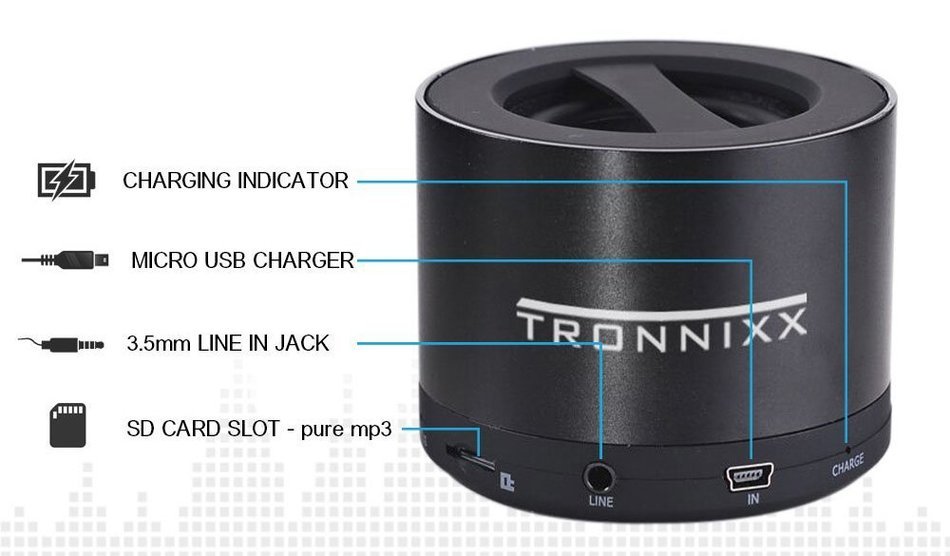 Tronnixx Wireless Speaker Bluetooth Portable for Apple iPhone iPad Android iOS Best Mini Mp3 Speakers