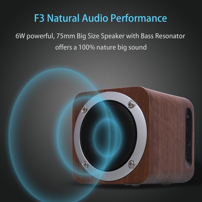 Bluetooth Speaker Wood, ZENBRE F3 6W Portable Bluetooth 4.0 Speakers with 10h Play Time, Wireless Computer Speaker... N2