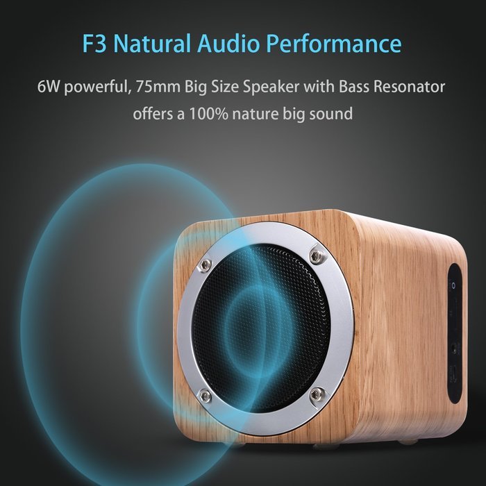 Bluetooth Speaker Wood, ZENBRE F3 6W Portable Bluetooth 4.0 Speakers with 10h Play Time, Wireless Computer Speaker... N8