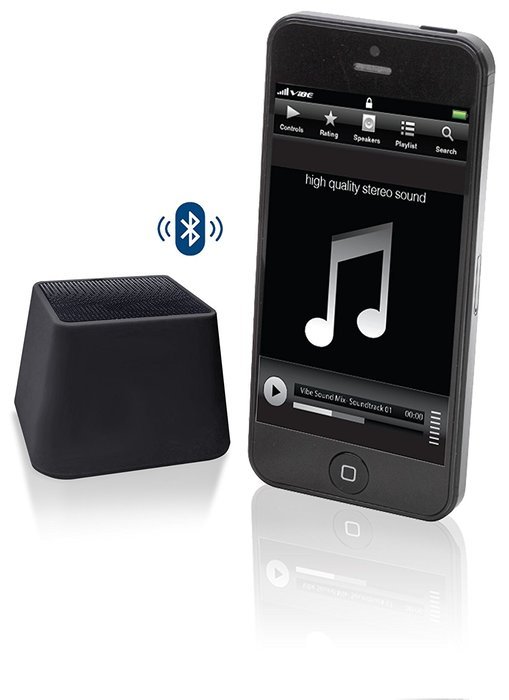 VIBE SOUND VSAU-513-BLK Bluetooth Rhombo Speaker for Smartphones - Retail Packaging - Black N3