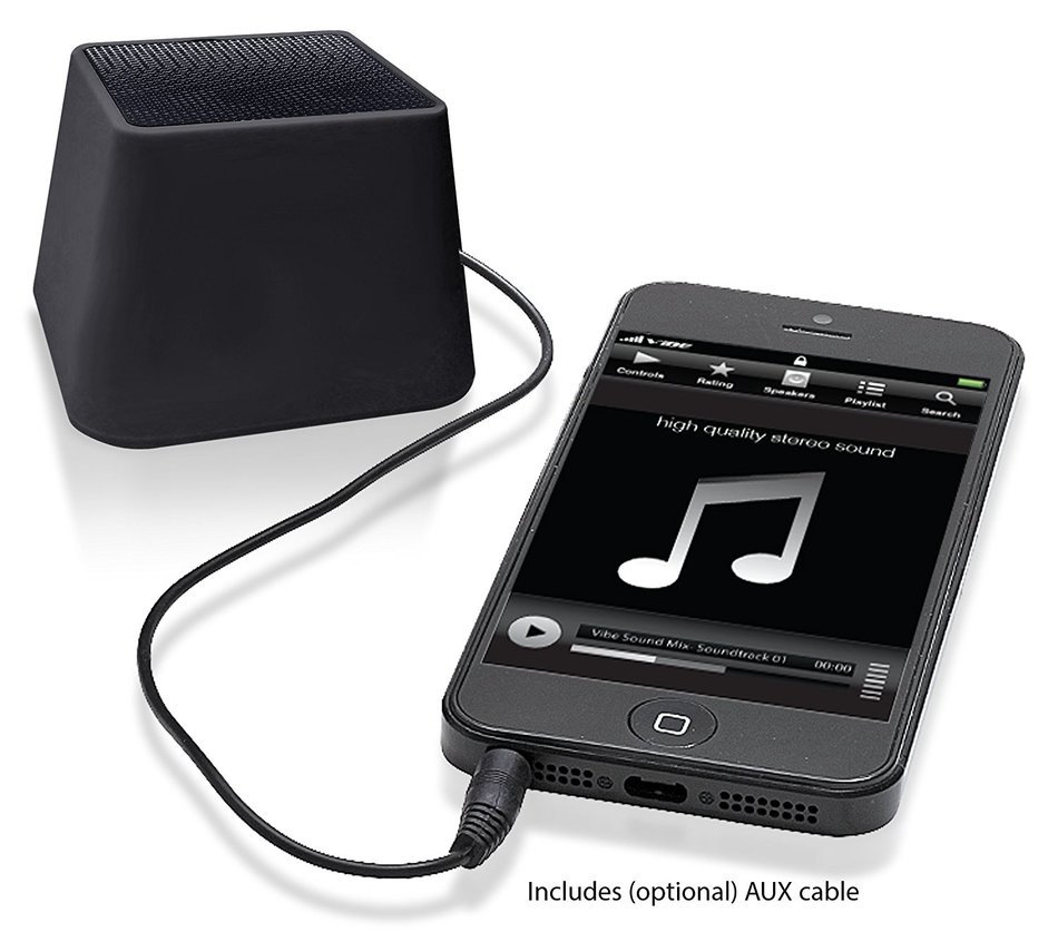 VIBE SOUND VSAU-513-BLK Bluetooth Rhombo Speaker for Smartphones - Retail Packaging - Black N7