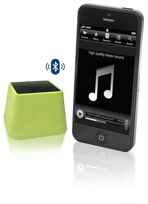 VIBE SOUND VSAU-513-BLK Bluetooth Rhombo Speaker for Smartphones - Retail Packaging - Black N10