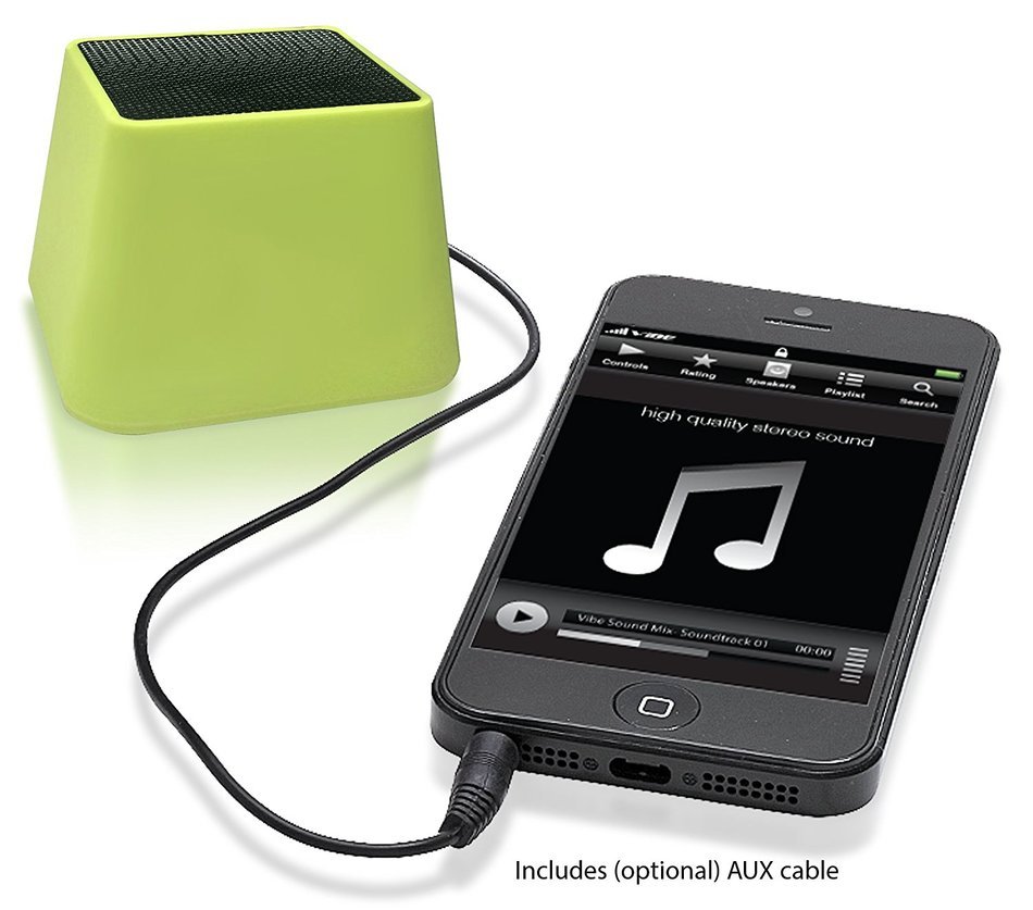 VIBE SOUND VSAU-513-BLK Bluetooth Rhombo Speaker for Smartphones - Retail Packaging - Black N13