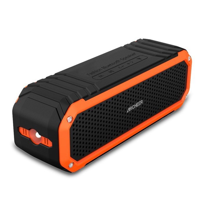 Archeer A226 Portable Bluetooth Speakers Outdoor Sport Shower Wireless Speaker with Light, Clip, Microphone, Silver N8