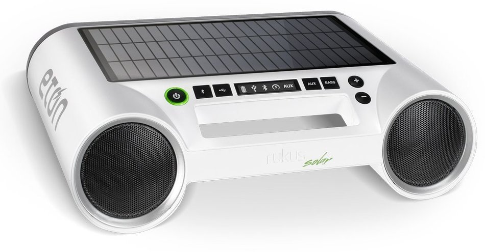 Eton Rukus Portable Bluetooth Solar Powered Wireless Speaker System (White) - (NRKS100W)