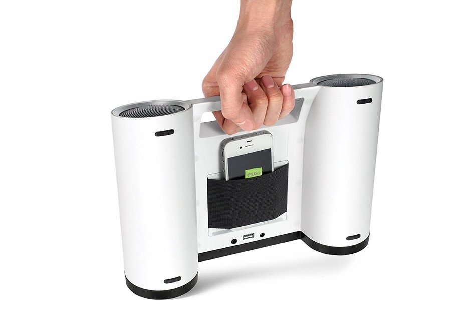 Eton Rukus Portable Bluetooth Solar Powered Wireless Speaker System (White) - (NRKS100W) N3