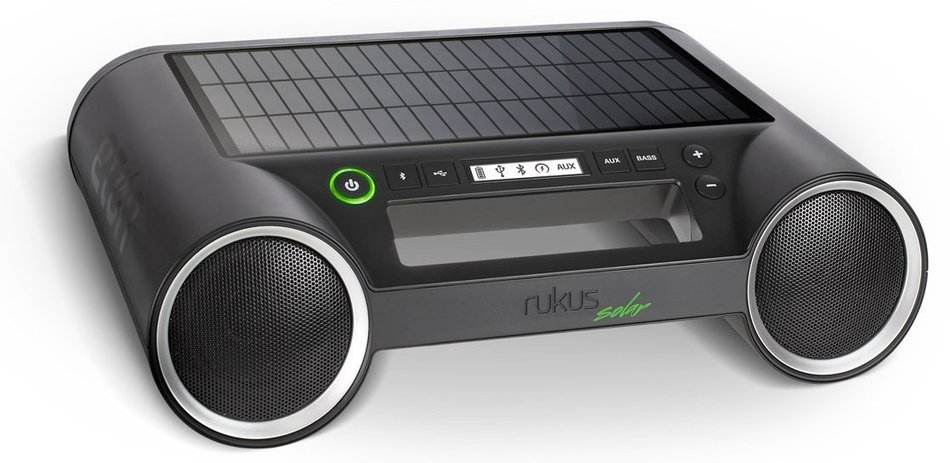 Eton Rukus Portable Bluetooth Solar Powered Wireless Speaker System (White) - (NRKS100W) N5