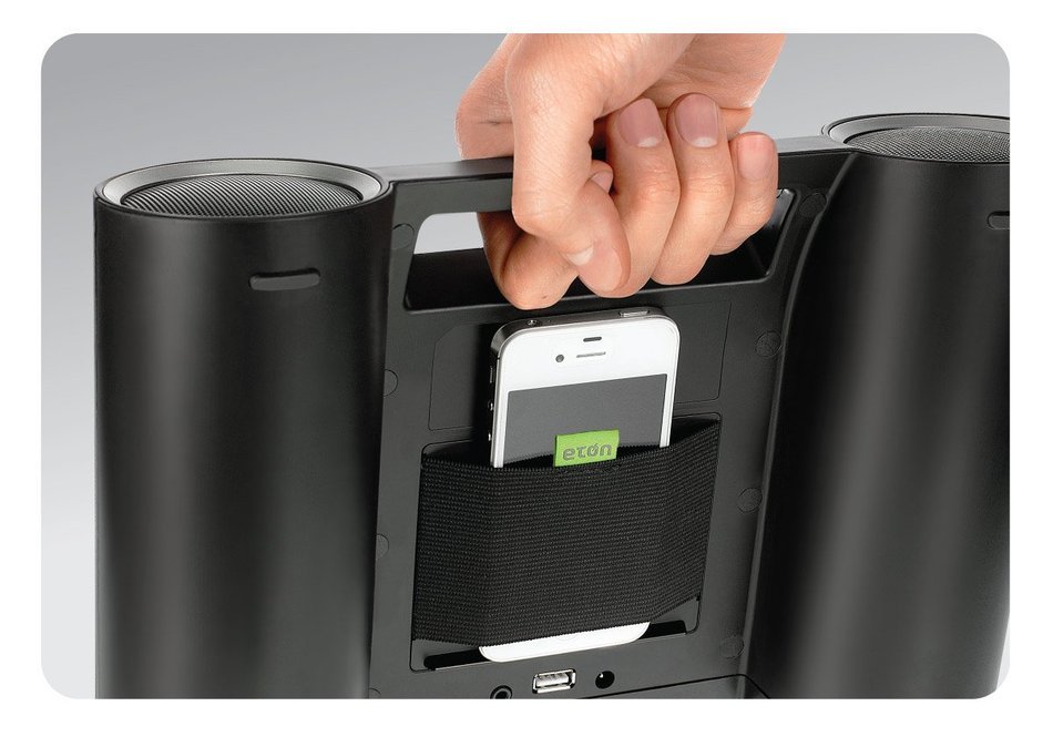 Eton Rukus Portable Bluetooth Solar Powered Wireless Speaker System (White) - (NRKS100W) N8