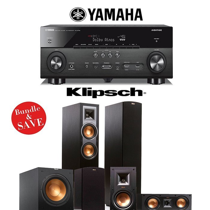 Yamaha AVENTAGE RX-A760BL 7.2-Channel Network A/V Receiver + Klipsch R-26F + Klipsch R-15M + Klipsch R-25C + Klipsch...