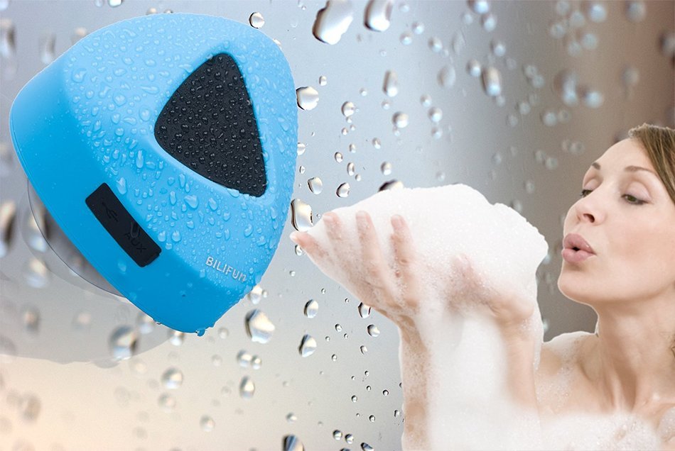 Portable Bluetooth Shower Speaker, BILIFUN Mini Waterproof Wireless Speaker 5W,Waterproof IP66 with Suction Cup... N4