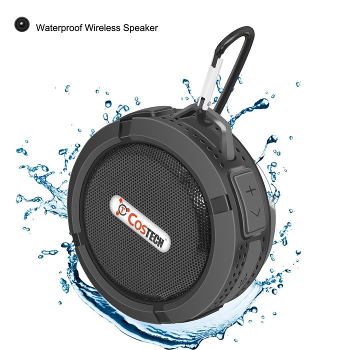 Waterproof Bluetooth Mini Speaker, Costech Portable IP65 Waterproof 5W with Mic and Removable Suction Cup Use... N15