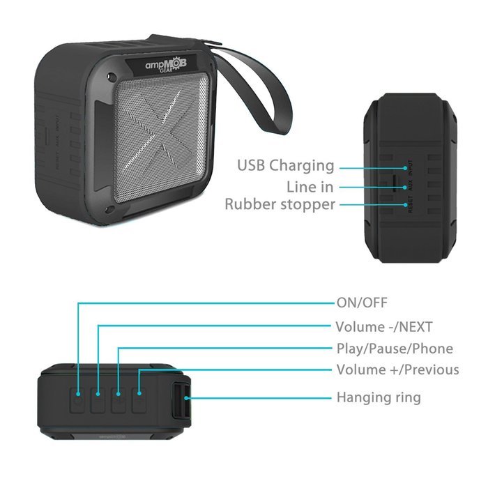 Portable Waterproof Bluetooth Speaker, Wireless, Indoor/Outdoor Mini Shower Speaker, With 8 Hour Rechargeable... N5